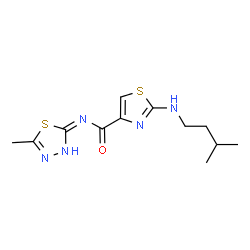 2-[(3-methylbutyl)amino]-N-[(2E)-5-methyl-1,3,4-thiadiazol-2(3H)-ylidene]-1,3-thiazole-4-carboxamide picture