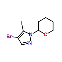 4-Bromo-5-iodo-1-(tetrahydro-2H-pyran-2-yl)-1H-pyrazole Structure