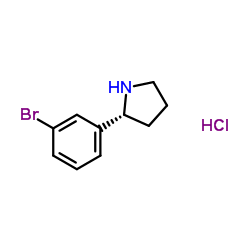 (2R)-2-(3-Bromophenyl)pyrrolidine hydrochloride (1:1)结构式