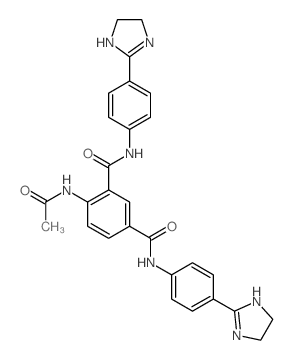 1,3-Benzenedicarboxamide,4-(acetylamino)-N1,N3-bis[4-(4,5-dihydro-1H-imidazol-2-yl)phenyl]- Structure