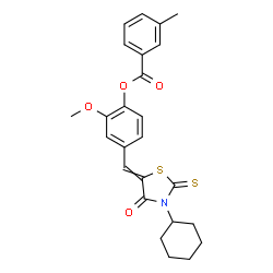 (Z)-4-((3-CYCLOHEXYL-4-OXO-2-THIOXOTHIAZOLIDIN-5-YLIDENE)METHYL)-2-METHOXYPHENYL 3-METHYLBENZOATE Structure