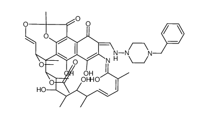 3-[(4-Benzyl-1-piperazinyl)iminomethyl]rifamycin Structure