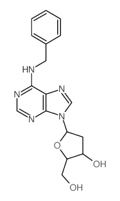 5-[6-(benzylamino)purin-9-yl]-2-(hydroxymethyl)oxolan-3-ol Structure