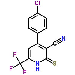 4-(4-chlorophenyl)-2-mercapto-6-(trifluoromethyl)nicotinonitrile Structure