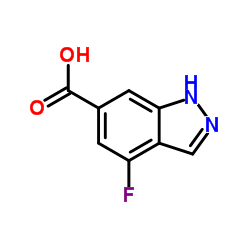 4-氟-1H-吲唑-6-羧酸结构式