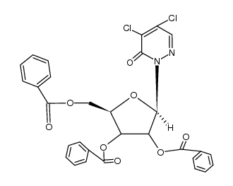 4,5-dichloro-2-(2,3,5-tri-O-benzoyl-β-D-ribofuranosyl)-3(2H)-pyridazinone结构式