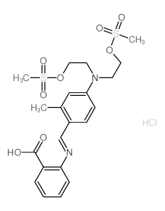 2-[[4-(bis(2-methylsulfonyloxyethyl)amino)-2-methyl-phenyl]methylideneamino]benzoic acid Structure