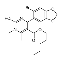 pentyl 6-(6-bromo-1,3-benzodioxol-5-yl)-3,4-dimethyl-2-oxo-1,6-dihydropyrimidine-5-carboxylate Structure