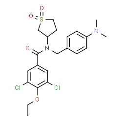 3,5-dichloro-N-[4-(dimethylamino)benzyl]-N-(1,1-dioxidotetrahydrothiophen-3-yl)-4-ethoxybenzamide结构式