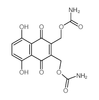 [3-(carbamoyloxymethyl)-1,4-dihydroxy-5,8-dioxo-naphthalen-2-yl]methyl carbamate结构式