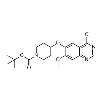 叔-丁基 4-((4-氯-7-甲氧基喹唑啉-6-基)氧代)哌啶-1-甲酸基酯图片