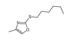 2-hexylsulfanyl-4-methyl-1,3-oxazole结构式