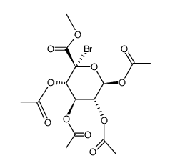 .beta.-D-Glucopyranuronic acid, 5-C-bromo-, methyl ester, tetraacetate Structure