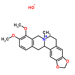 9,10-Dimethoxy-7-methyl-5,8,13,13a-tetrahydro-6H-[1,3]dioxolo[4,5-g]isoquinolino[3,2-a]isoquinolin-7-ium hydroxide Structure