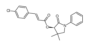 (R)-4,4-dimethyl-2-oxo-1-phenylpyrrolidin-3-yl 3-(4-chlorophenyl)-2-propenoate结构式