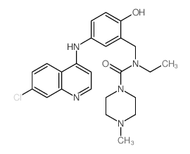 N-[[5-[(7-chloroquinolin-4-yl)amino]-2-hydroxy-phenyl]methyl]-N-ethyl-4-methyl-piperazine-1-carboxamide结构式