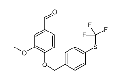 3-methoxy-4-[[4-(trifluoromethylsulfanyl)phenyl]methoxy]benzaldehyde结构式