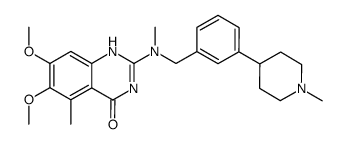 6,7-dimethoxy-5-methyl-2-{methyl-[3-(1-methyl-piperidin-4-yl)benzyl]-amino}-1H-quinazolin-4-one Structure