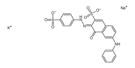 6-anilino-4-hydroxy-3-[(4-sulphophenyl)azo]naphthalene-2-sulphonic acid, potassium sodium salt picture