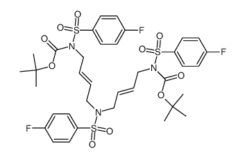 (E,E)-1,11-bis(tert-butyloxycarbonyl)-1,6,11-tris[(4-fluorophenyl)sulfonyl]-1,6,11-triazaundeca-3,8-diene结构式