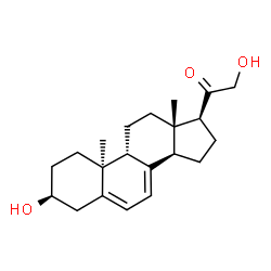 21-hydroxy-9beta,10alpha-pregna-5,7-diene-3-ol-20-one结构式