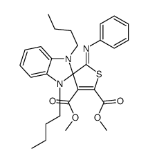 (Z)-DIMETHYL 1,3-DIBUTYL-2'-(PHENYLIMINO)-1,3-DIHYDRO-2'H-SPIRO[BENZO[D]IMIDAZOLE-2,3'-THIOPHENE]-4',5'-DICARBOXYLATE结构式