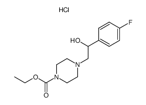 ethyl 4-[2-(4-fluorophenyl)-2-hydroxyethyl]piperazine-1-carboxylate hydrochloride结构式