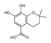 7,8-Dihydroxy-2,2-dimethyl-3,4-dihydro-2H-1-benzopyran-5-carboxylic acid Structure