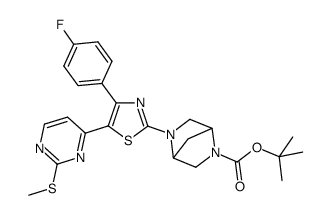 5-[4-(4-fluorophenyl)-5-(2-methylsulfanylpyrimidin-4-yl)thiazol-2-yl]-2,5-diazabicyclo[2.2.1]heptane-2-carboxylic acid tert-butyl ester Structure