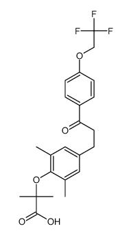 2-(2,6-dimethyl-4-(3-oxo-3-(4-(2,2,2-trifluoroethoxy)phenyl)propyl)phenoxy)-2-methylpropanoic acid Structure