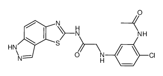 2-(3-acetylamino-4-chlorophenylamino)-N-(6H-pyrazolo[4',3':3,4]benzo[1,2-d]thiazol-2-yl)-acetamide结构式