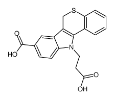 11-(2-carboxy-ethyl)-6,11-dihydro-thiochromeno[4,3-b]indole-8-carboxylic acid Structure