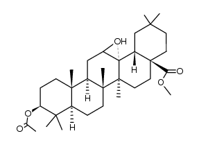 3β-acetoxy-12ξ,13-epoxy-13ξ-oleanan-28-oic acid methyl ester结构式