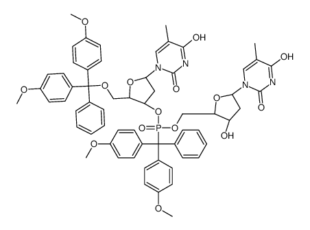 5'-O-(4,4'-dimethoxytriphenylmethyl)dithymidyl (3',5')-4,4'-dimethoxytriphenylmethanephosphonate结构式