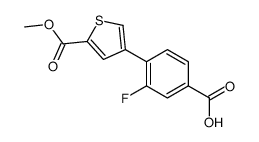 3-fluoro-4-(5-methoxycarbonylthiophen-3-yl)benzoic acid Structure