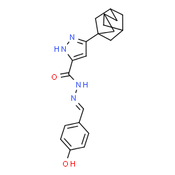 3-((1S,3s)-adamantan-1-yl)-N-((E)-4-hydroxybenzylidene)-1H-pyrazole-5-carbohydrazide Structure