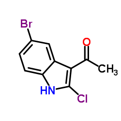 1-(5-Bromo-2-chloro-1H-indol-3-yl)ethanone结构式