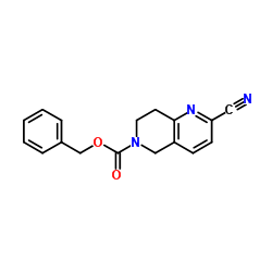 Benzyl 2-cyano-7,8-dihydro-1,6-naphthyridine-6(5H)-carboxylate structure