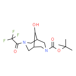 tert-butyl 9-hydroxy-7-(2,2,2-trifluoroacetyl)-3,7-diaza-bicyclo[3.3.1]nonane-3-carboxylate Structure