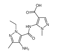 5-[(4-Amino-2-ethyl-5-methyl-2H-pyrazole-3-carbonyl)-amino]-1-methyl-1H-pyrazole-4-carboxylic acid Structure