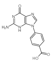 Benzoic acid,4-(2-amino-1,6-dihydro-6-oxo-9H-purin-9-yl)- Structure