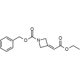 3-(2-乙氧基-2-氧代-亚乙基)氮杂环丁烷-1-羧酸苄酯结构式