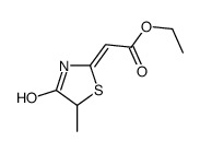 ethyl 2-(5-methyl-4-oxo-1,3-thiazolidin-2-ylidene)acetate结构式