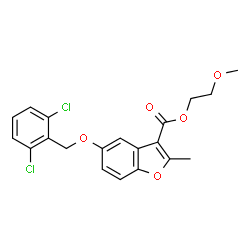 2-methoxyethyl 5-((2,6-dichlorobenzyl)oxy)-2-methylbenzofuran-3-carboxylate结构式