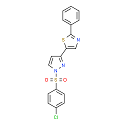 5-(1-[(4-CHLOROPHENYL)SULFONYL]-1H-PYRAZOL-3-YL)-2-PHENYL-1,3-THIAZOLE结构式