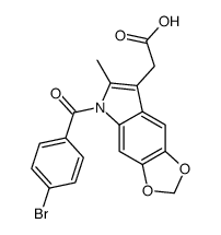 5-(4-Bromobenzoyl)-6-methyl-5H-1,3-dioxolo[4,5-f]indole-7-acetic acid结构式