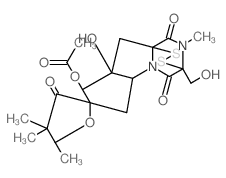 Spiro[furan-2(3H),7'(8'H)-[3,9a](iminomethano)- [9aH]cyclopenta[4,5]pyrrolo[2,1-c][1,2,4]- dithiazine]-3,4',10'(3'H)-trione,8'-(acetyloxy)- 4,5,5'a,6',8'a,9'-hexahydro-8'a-hydroxy-3'- (hydroxymethyl)- structure