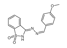 N-[(E)-(4-methoxyphenyl)methylideneamino]-1,1-dioxo-1,2-benzothiazol-3-amine结构式