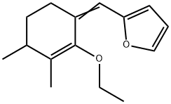 2-[(2-Ethoxy-3,4-dimethyl-2-cyclohexen-1-ylidene)methyl]furan结构式