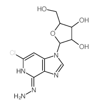 2-(3-chloro-5-hydrazinyl-4,7,9-triazabicyclo[4.3.0]nona-1,3,5,7-tetraen-9-yl)-5-(hydroxymethyl)oxolane-3,4-diol Structure